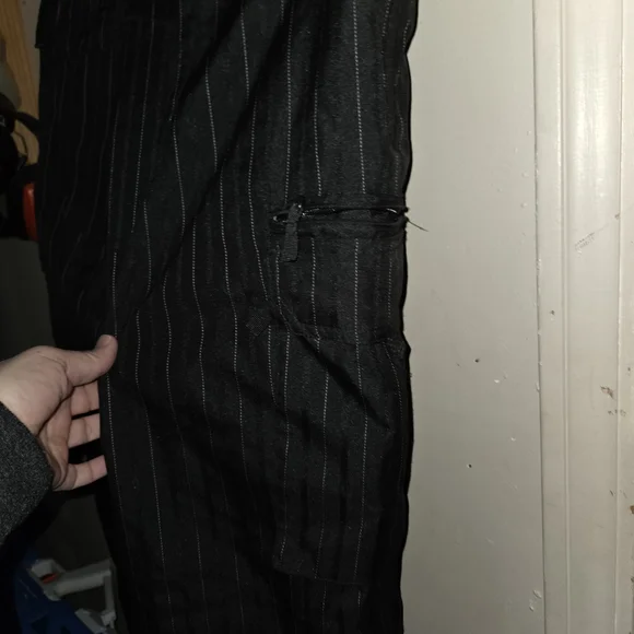 Pulse Black Pinstripe Cargo Pants - Picture 3 of 4